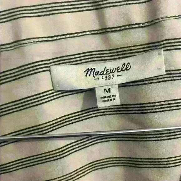 Madewell Striped Top with Rolled Sleeves Medium - Picture 3 of 3